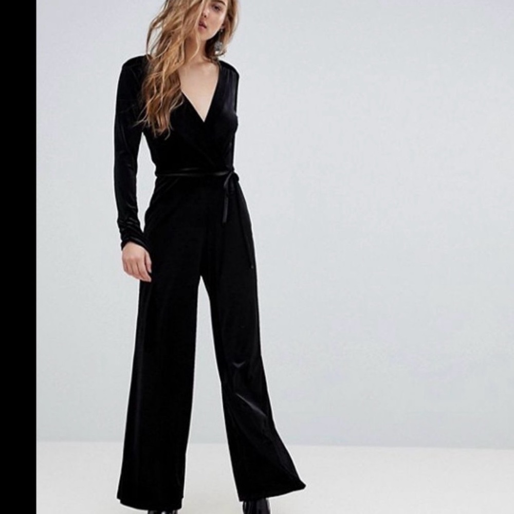 Zara Black Velvet Jumpsuit